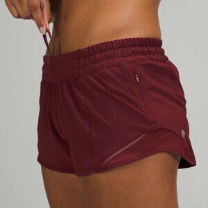 Lululemon Hotty Hot Low-Rise Lined Short 2.5" - Red Merlot (Size 4)